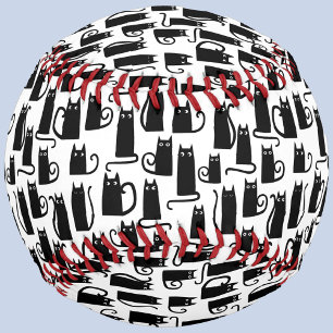 Black Cat Pattern Baseball