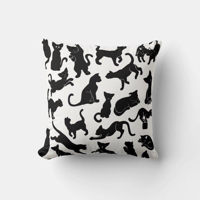 Black Cat Pattern Kissen (Vorderseite)