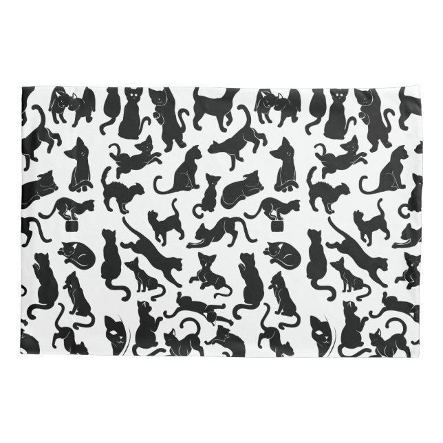 Black Cat Pattern Kissenbezug (Rückseite)