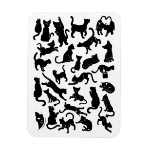 Black Cat Pattern Magnet
