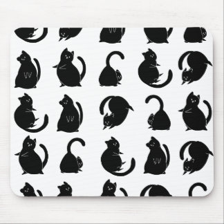 Black Cat Pattern Mousepad