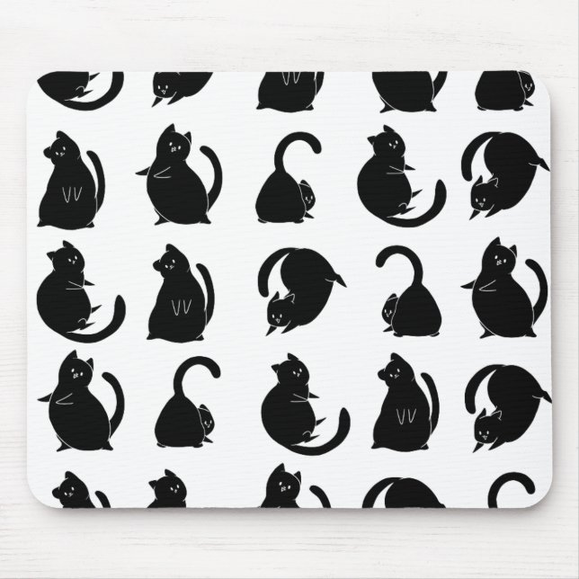 Black Cat Pattern Mousepad (Vorne)