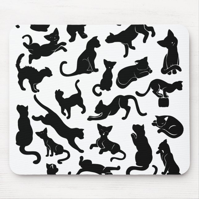 Black Cat Pattern Mousepad (Vorne)