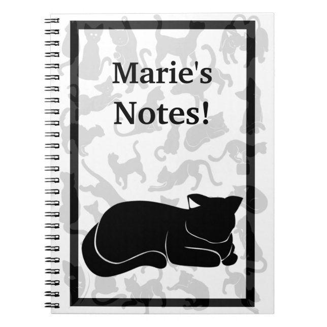 Black Cat Pattern Notizblock (Vorderseite)