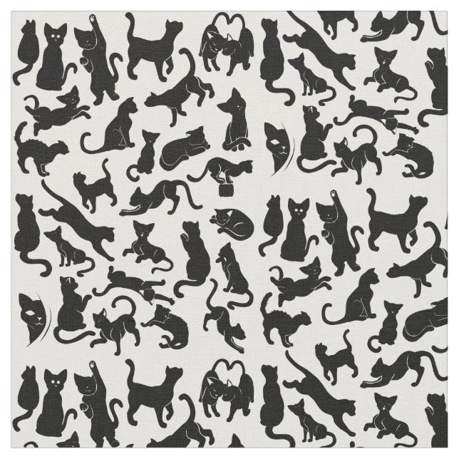 Black Cat Pattern Stoff (Nahaufnahme)