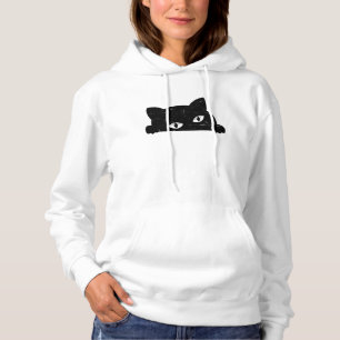 Black Cat Peeking Hoodie