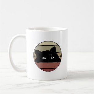Black Cat Peeking Kaffeetasse
