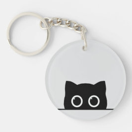 Black Cat Peeking Keychain Schlüsselanhänger