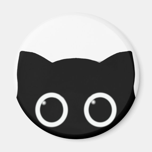 Black Cat Peeking Magnet (Vorne)