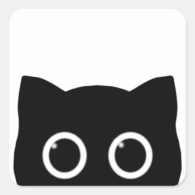 Black Cat Peeking Sticker (Vorderseite)