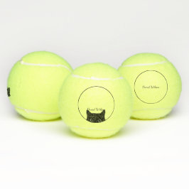Black Cat Personalisiert Keepake Tennis Ball