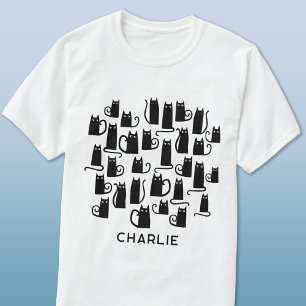 Black Cat Personalisiert T-Shirt
