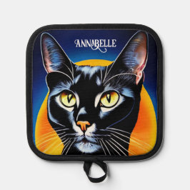 Black Cat Personalize Topflappen