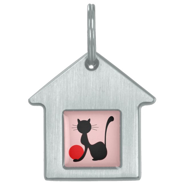 Black Cat Pet Tag Tiermarke (Vorderseite)