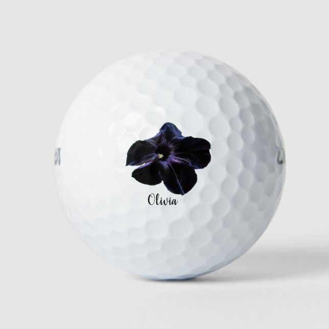 Black Cat Petunia Personalisierte Golfplätze Golfball (Vorderseite)