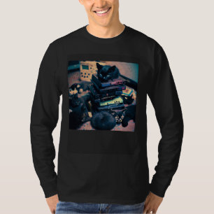 Black Cat Pile Videospiele T-Shirt