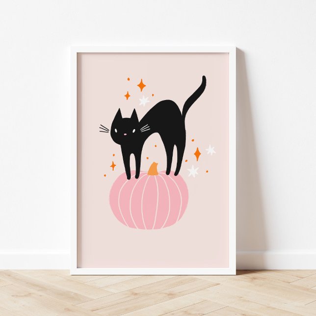 Black Cat Pink Halloween Poster (Von Creator hochgeladen)