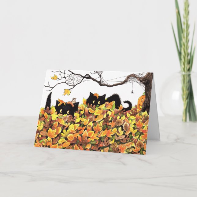 Black Cat Pinking, um Ihnen ein glückliches Hallow Karte (Vorderseite)