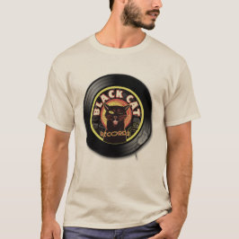 Black Cat Platten T-Shirt - Retro Jazz & Soul