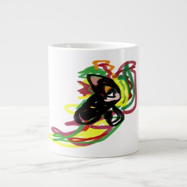 Black Cat Play Herbst Jumbo-Tasse (Vorderseite)