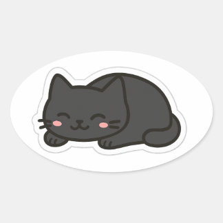 Black Cat PNG Sticker – Cute Kawaii Cat Loaf