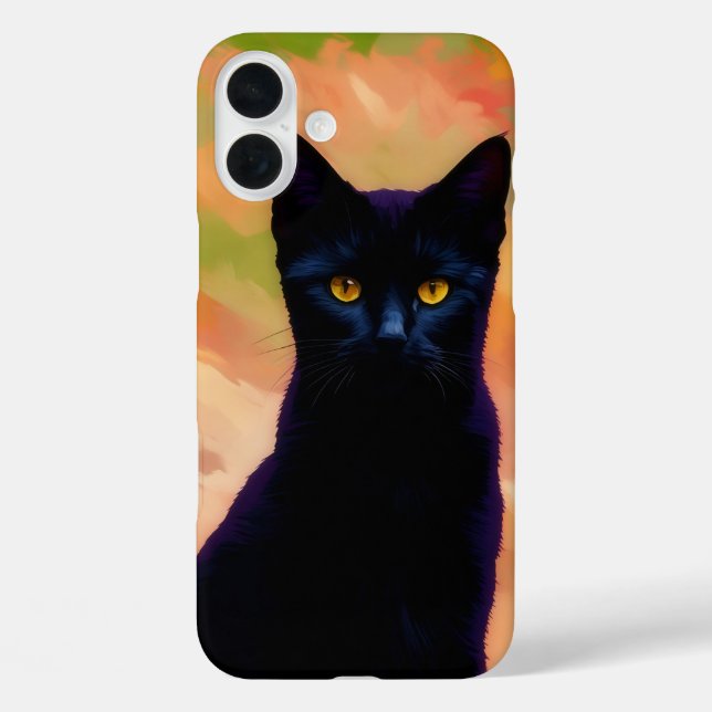 Black Cat Pop Art IPhone Case Kitty (Rückseite)