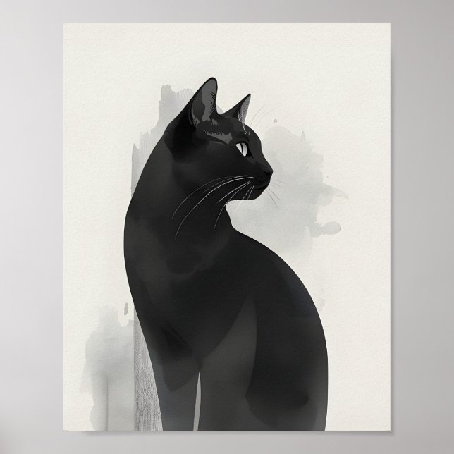 Black Cat Portrait Wall Art Perfect Gift  Poster (Vorne)