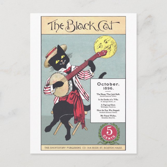 Black Cat Postcard Postkarte (Vorderseite)