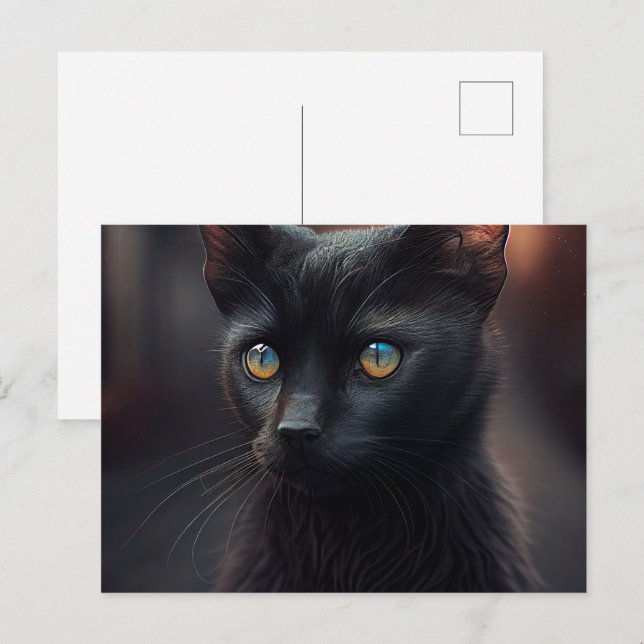 Black-Cat-Postkarten Postkarte (Vorne/Hinten)