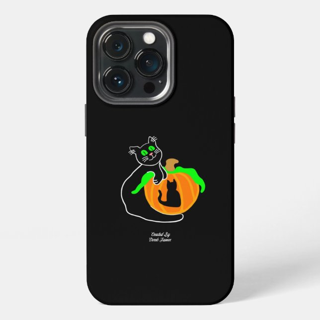 Black Cat Pumpkin Apple iPhone 13 Pro Fall Hülle (Hinten)