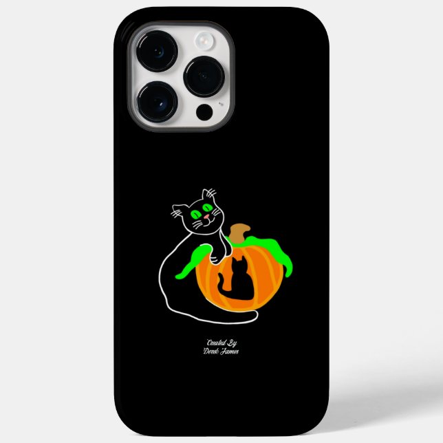 Black Cat Pumpkin Apple iPhone 14 Pro Max Fall Case-Mate iPhone Hülle (Rückseite)
