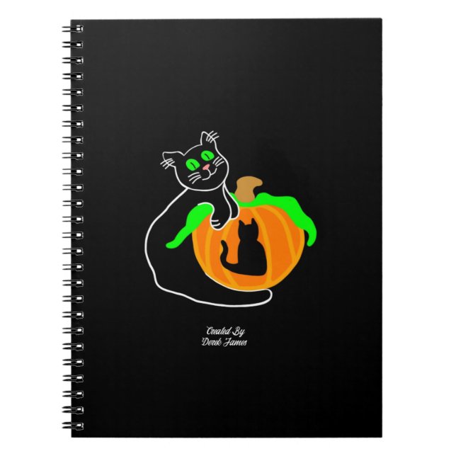 Black Cat Pumpkin Foto Notebook Notizblock (Vorderseite)