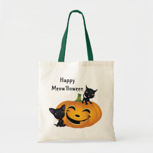 Black Cat Pumpkin Halloween Bag Tragetasche