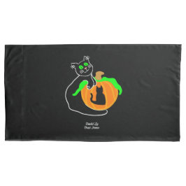 Black Cat Pumpkin King Size Pillowcase Kissenbezug