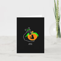 Black Cat Pumpkin Kleine vertikale Grußkarte