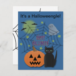 Black Cat & Pumpkin Nicht Beängstigend Halloweenga Einladung