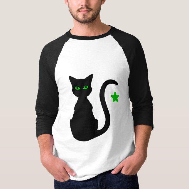 Black Cat Raglan T - Shirt (Vorderseite)