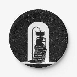 Black Cat Reading Shakespeare Plays Pappteller