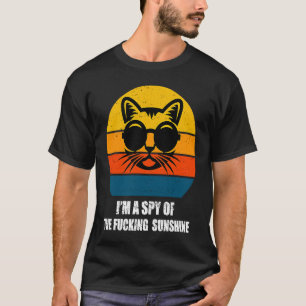 Black Cat Retro i'm a spy of the sunshine cat pun T-Shirt
