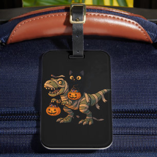 Black Cat Riding Mummy T-Rex - Niedliches Hallowee Gepäckanhänger