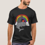 Black Cat Riding Narwhale Rainbow Funny Valley T-Shirt<br><div class="desc">Black Cat Riding Narwhale Rainbow Herzstück Valentinstag T - Shirt</div>