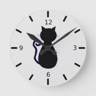 Black Cat Runde Wanduhr