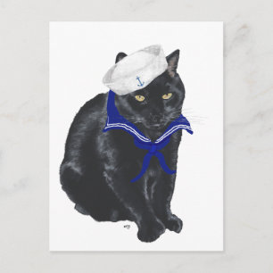 Black Cat Sailor Postkarte