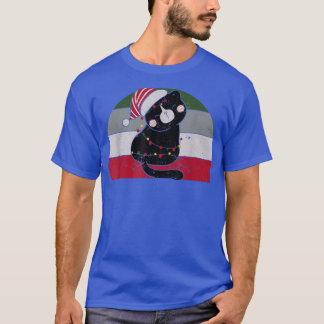 Black Cat Santa Claus hat sich verliebt in Merry C T-Shirt