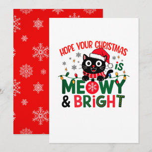 Black Cat Santa Meowy & Bright Christmas Feiertagskarte