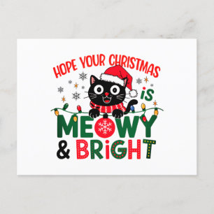 Black Cat Santa Meowy & Bright Christmas Feiertagspostkarte