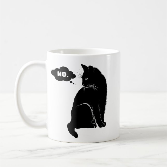 Black Cat Says No – Funny Cat Mom  Kaffeetasse (Links)