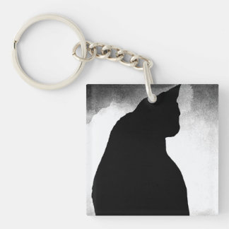 Black Cat Silhouette Acrylic Schlüsselanhänger