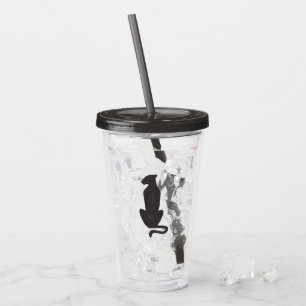 Black Cat Silhouette Acryltumbler Acryltrinkbecher