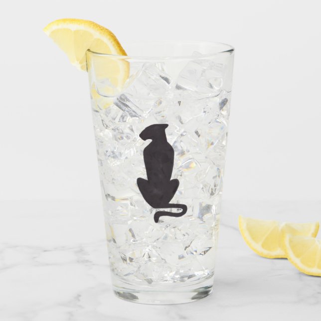 Black Cat Silhouette Collins Glas Tumbler (Vorderseite Ice)